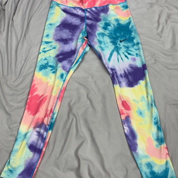 Nike Women's Tie-Dye Leggings - Blue, Purple, Yellow, Pink - Picture 4 of 4